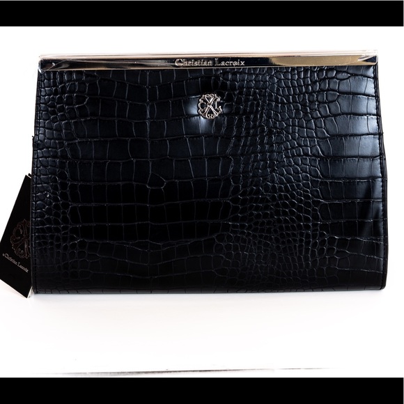 Christian Lacroix Bags Christian Lacroix Black Leather Purse Nwt Poshmark
